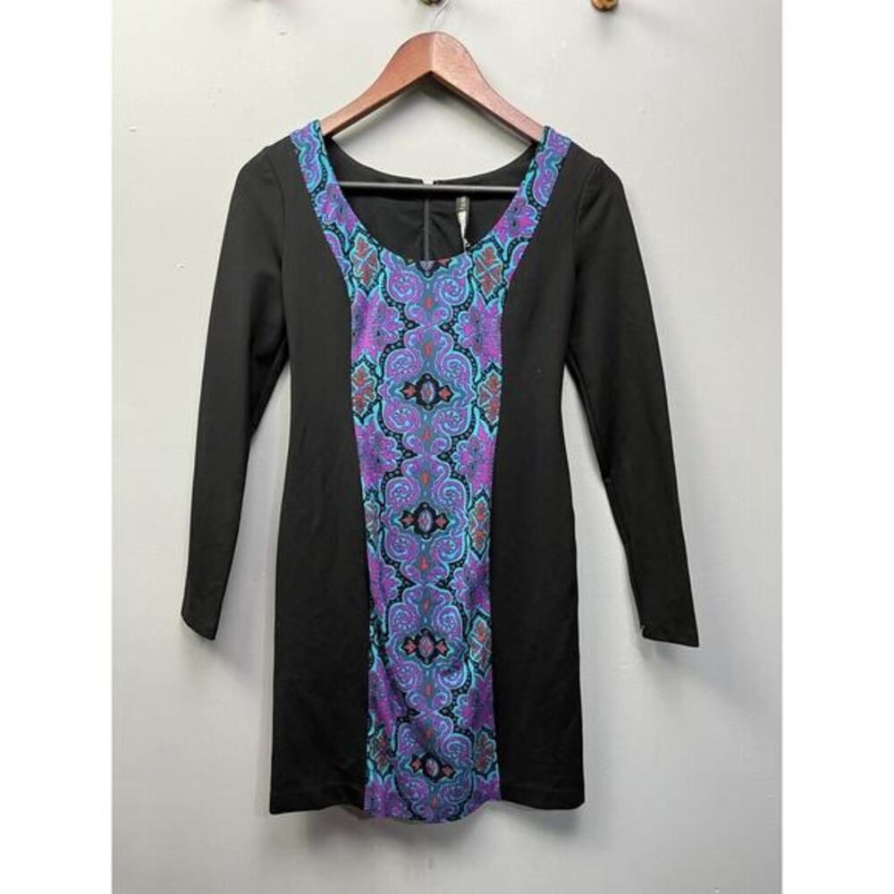 Plenty By Tracy Reese Dress Womens 0 Black fitted Body Con knit dress‎ Paisley
